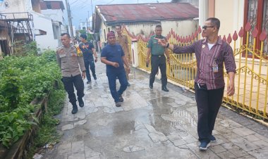 Koramil 02/Kota Bersama Tiga Pilar kelurahan Monitoring Titik Rawan Banjir