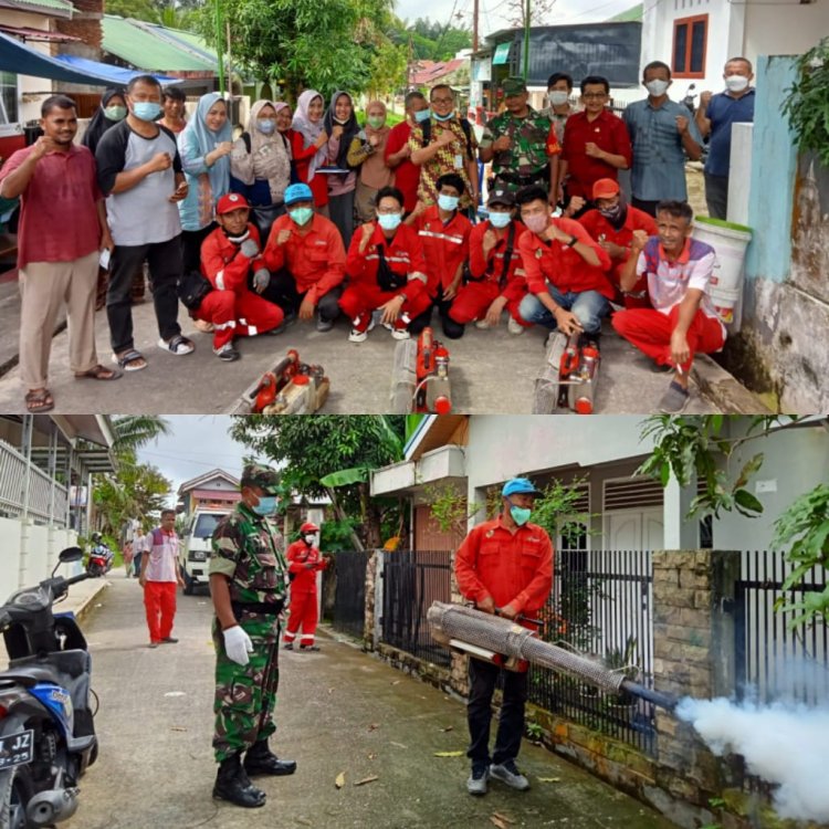 Babinsa Kodim 0301 Bersama Diskes Laksanakan fogging Guna Cegah DBD