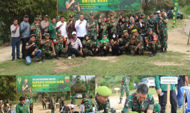 Sukseskan Program Kasad,Kodim 0301/Pbr Tanam 600 Pohon di Rumbai