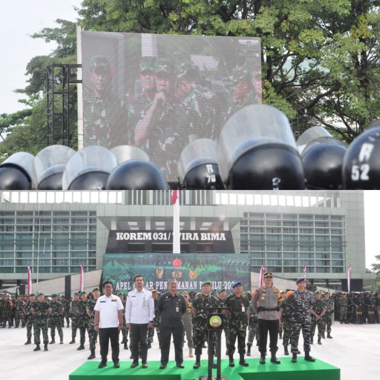 Dandim 0301/Pbr Hadiri Gelar Pasukan Pengamanan Pemilu di Korem 031/WB