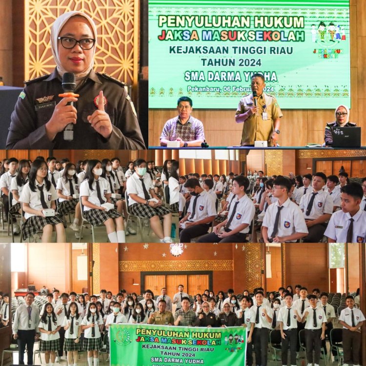 Kejati Riau Melakukan Kegiatan Penyuluhan Hukum Program Jaksa Masuk Sekolah (JMS) di SMA Darma Yudha Pekanbaru