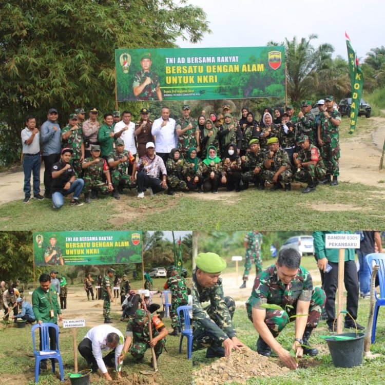 Sukseskan Program Kasad,Kodim 0301/Pbr Tanam 600 Pohon di Rumbai