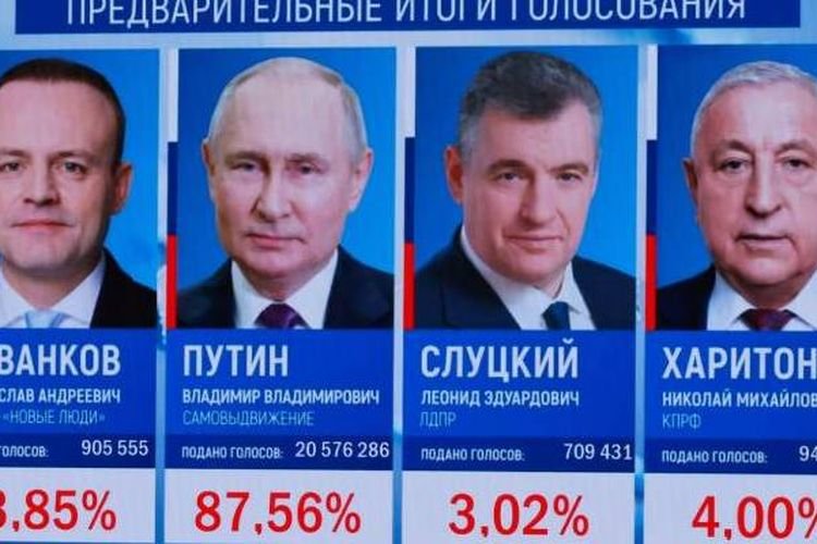Putin Unggul Dalam Pilpres Rusia Dengan 87 Persen Suara