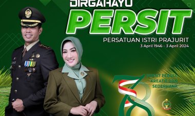 Dandim 0301/Pbr dan Ketua Persit KCK Cab L Mengucapkan HUT Persit ke -78 Tahun 2024
