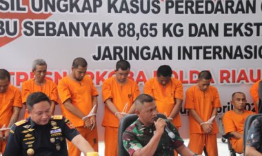 Kasdim 0301 PBR Saksikan Pemusnahan Barang Bukti Narkotika Jaringan Internasional di Mapolda Riau