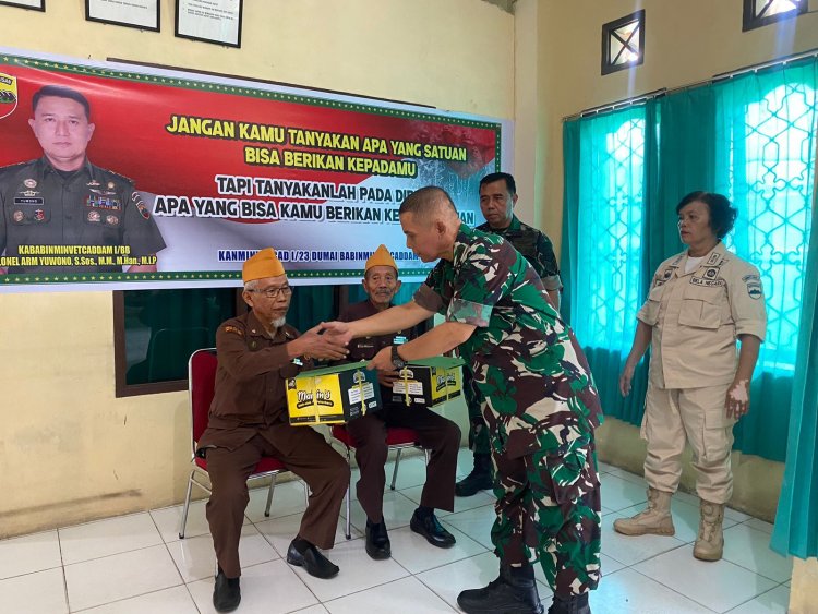 DiBulan  Penuh Berkah, Kababinminvetcad Kodam I / Bukit Barisan Berikan Tali asih ke Veteran RI Dumai.