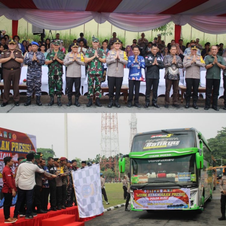 Dandim 0301/Pbr Hadiri Pelepasan Mudik Kebangsaan Presisi Polda Riau 