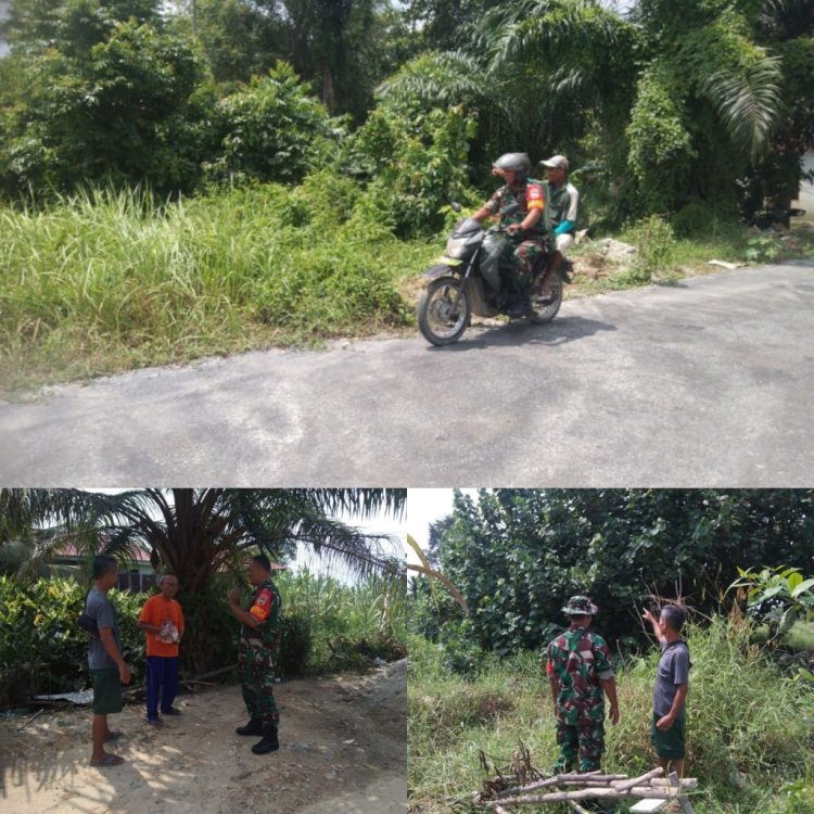 Babinsa Kodim 0301/Pbr Gencar Lakukan Patroli dan Sosialisasi Karhutla 