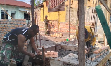 Hari ke 11 Pra TMMD, Tiga Unit RTLH Jadi Sasaran Pemasangan Dinding Bata
