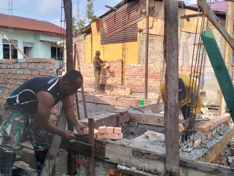 Hari ke 11 Pra TMMD, Tiga Unit RTLH Jadi Sasaran Pemasangan Dinding Bata
