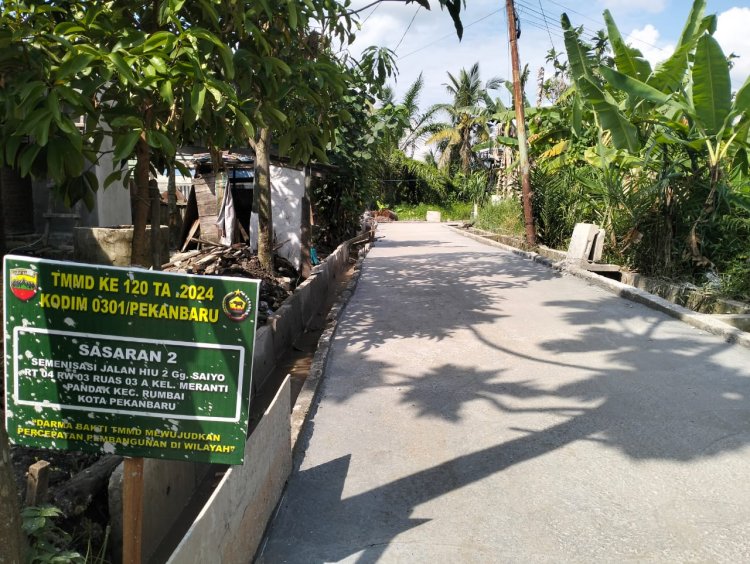 Satgas TMMD Ke 120 Kodim 0301/Pbr tuntaskan pengerjaan Semenisasi