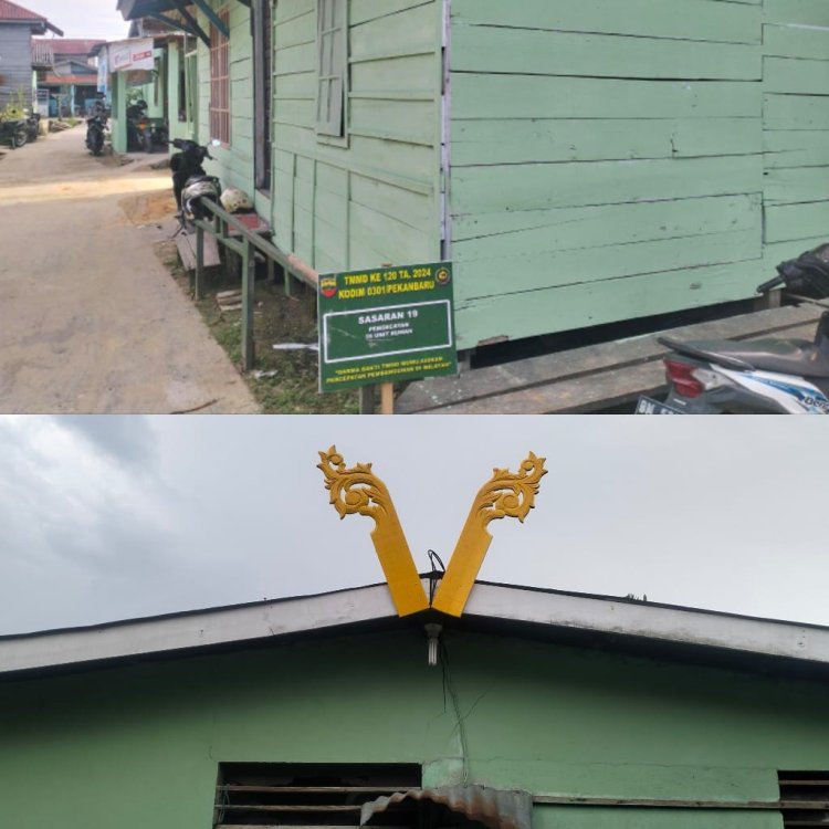 Pengecatan 55 Unit dan Pemasangan Selembayung Rumah Warga Telah Selesai Dikerjakan oleh Satgas TMMD Bersama Warga