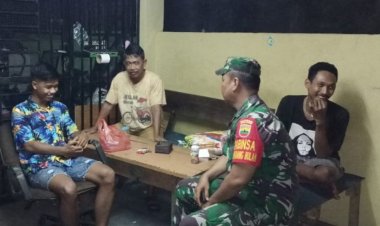 Babinsa Kodim 0301/Pbr Ajak Pemuda Turut Jaga Kamtibmas