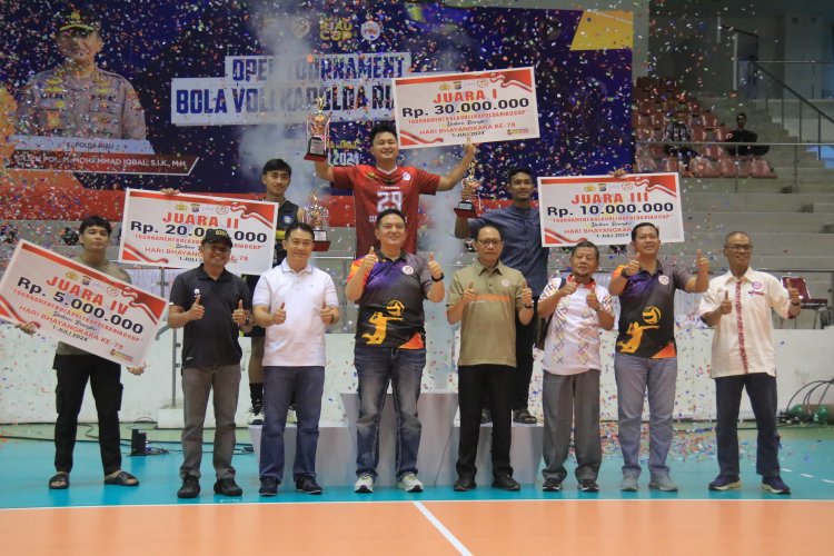 Kapolda Riau Cup di Tutup,Kasdim 0301/Pbr Ucapkan Selamat Pada Pemenang