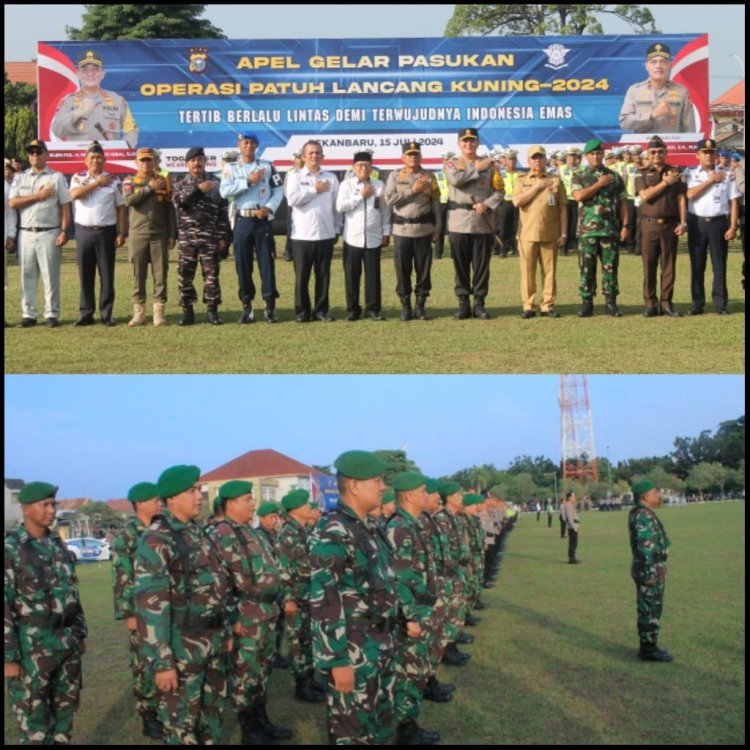 Kodim 0301/Pbr Ikuti Apel Gelar Pasukan Operasi Patuh Lancang Kuning 2024