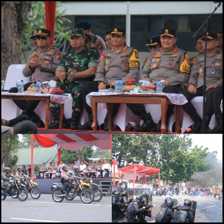 Wakili Dandim, Danramil 02/Kota Hadiri Simulasi Sispamkota dalam rangka mendukung pelaksanaan Pilkada 2024.