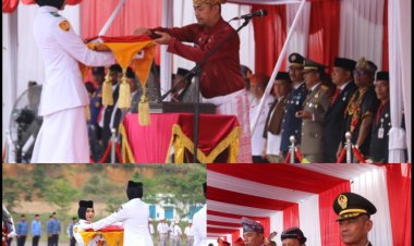 Wakili Dandim, Pasiops Kodim 0301/Pbr Hadiri Upacara Penurunan Bendera di Pemko Pekanbaru