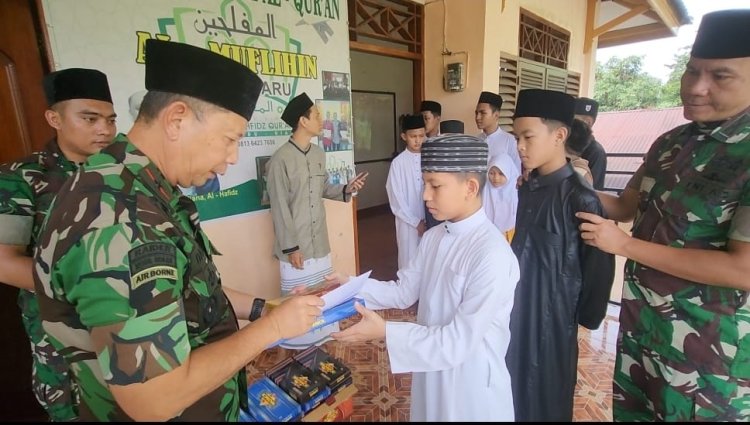 Program Jumat Berkah Korem 031 WB Kunjungi Pondok Tahfiz Al Quran Al - Muflihin