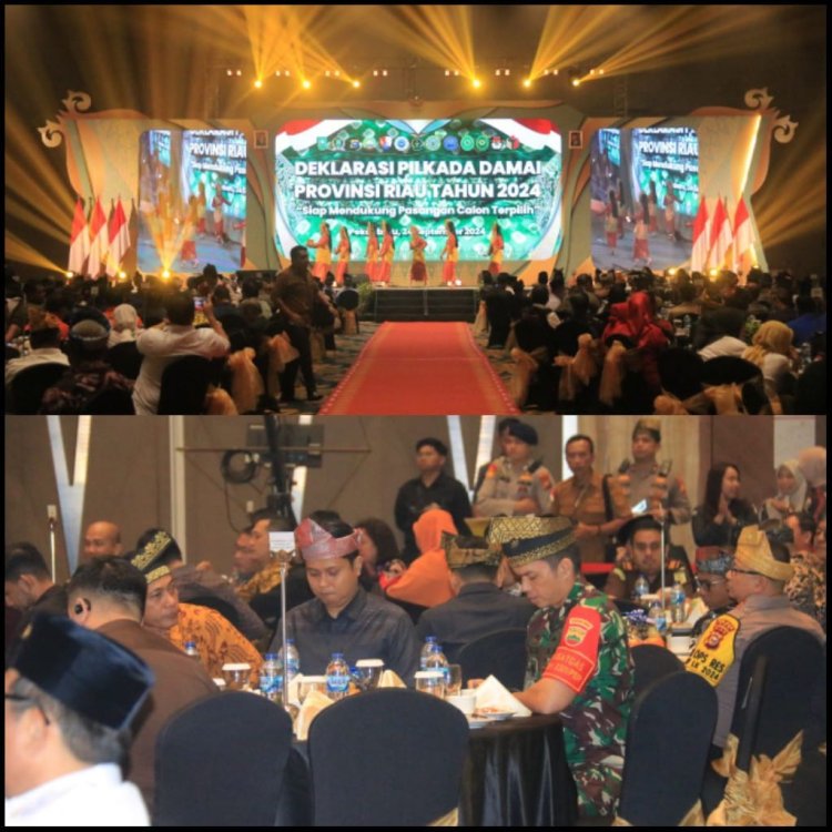 Dandim 0301/Pbr Hadiri Deklarasi Pilkada Damai Provinsi Riau Tahun 2024