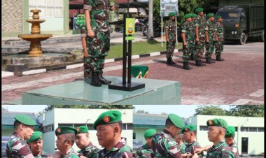 Kodim 0301/Pbr Gelar Upacara Kenaikan Pangkat Bintara dan Tamtama 