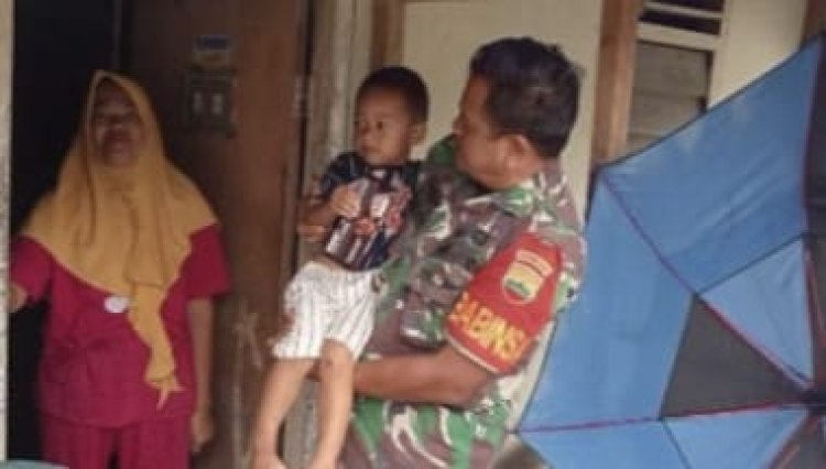 Babinsa Kodim 0301/Pbr terus Pantau Perkembangan Anak Stunting