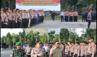 Kasdim 0301/Pbr Hadiri Apel Gelar Pasukan Dalam Rangka Pengamanan Malam Pergantian Tahun Baru 2025