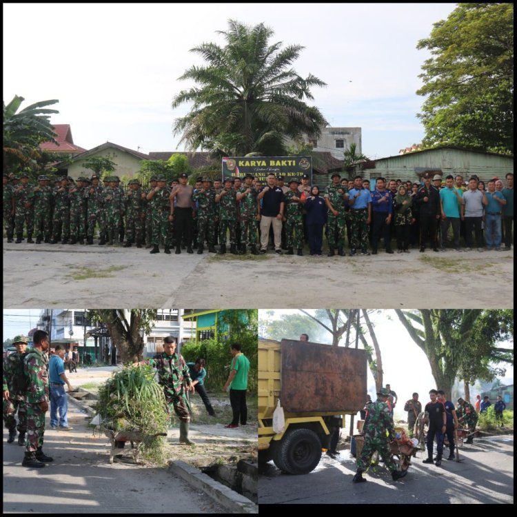 Peringati Hari Juang TNI AD, Kodim 0301/Pbr Lakukan Karya Bakti 