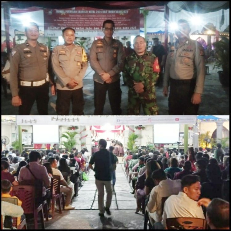 Sinergi Babinsa dan Aparat Gabungan Amankan Perayaan Natal di Gereja Santa Maria