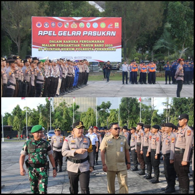 Kasdim 0301/Pbr Hadiri Apel Gelar Pasukan Dalam Rangka Pengamanan Malam Pergantian Tahun Baru 2025