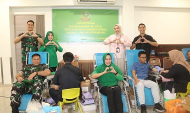 Dalam Rangka HUT Persit ke-79, Kodim 0301/Pbr Laksanakan Donor Darah di RS Awal Bros