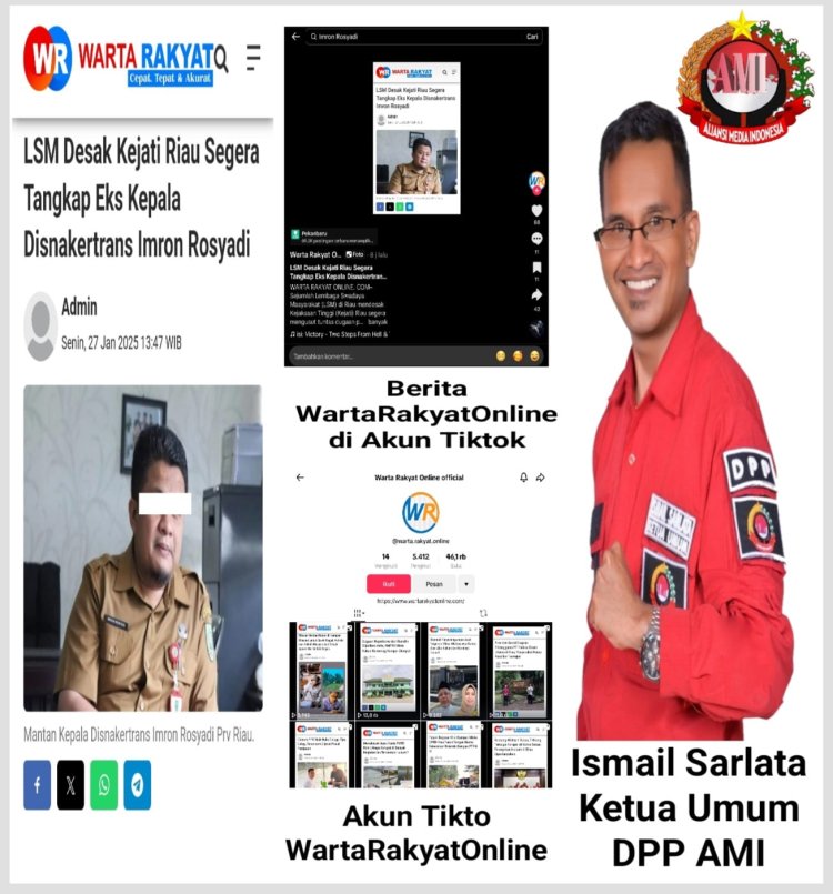 Diduga Sebarkan Berita Fitnah dan Hoaks, Ismail Sarlata Minta Media Online Wartarakyatonline Segera Cabut Pemberitaan dan Menyampaikan Permintaan Maaf
