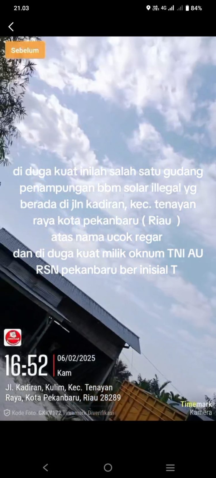Gudang BBM Ilegal di Jalan Kadiran diduga Milik Pegawai,APH Diminta Usut Tuntas 
