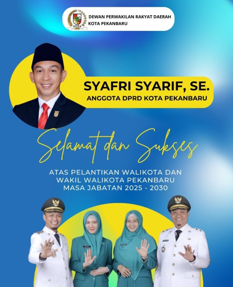 Agung Nugroho dan Markarius Anwar Resmi Dilantik sebagai Walikota dan Wakil Walikota Pekanbaru 2025-2030