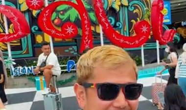 Staf Ahli ketua DPRD Riau Flexing di Bali,Moga bukan Anggaran Negara