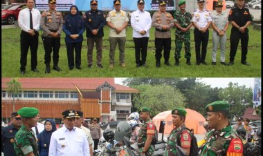 Wakili Dandim, Danramil 01/Rumbai Hadiri Apel Gelar Pasukan Operasi Ketupat Lancang Kuning 2025