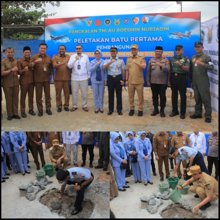 Wakili Dandim 0301/Pbr, Wadanramil 02/Kota Hadiri Peletakan Batu Pertama Pembangunan SPPG di Lanud RSN