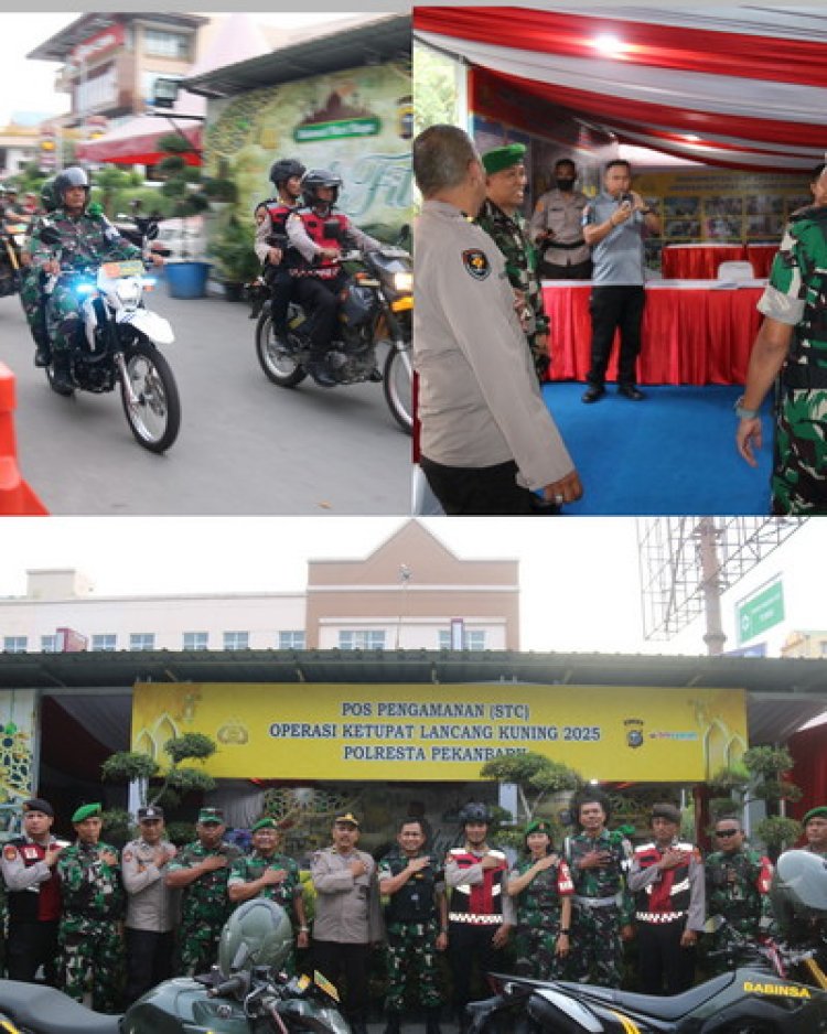 Jelang Idul Fitri 1446 H,Kodim 0301/Pbr dan Polri Sinergi Dalam Pengaman di Pos STC Ramayana