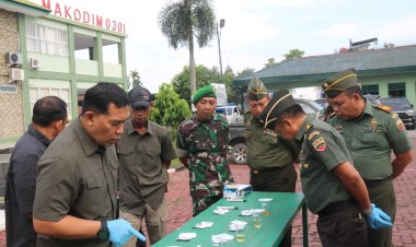 Usai Cuti Lebaran, Personel Kodim 0301/Pekanbaru Jalani Tes Urine