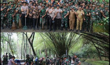 Aksi Bersih-Bersih Hutan Kota, Kasdim 0301/Pbr Wujudkan Pekanbaru yang Bersih dan Sehat