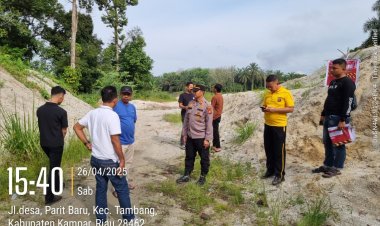 Tindak lanjuti Informasi Penambangan Bebatuan Ilegal,Polsek Tambang Pastikan Lokasi Aman dan Berikan Himbauan