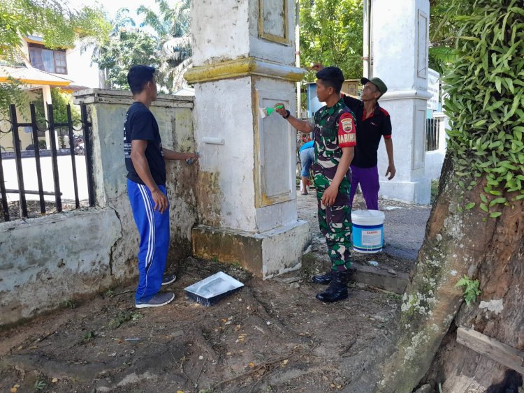 Jalin Keakraban,Babinsa Kodim 0301/Pbr Laksanakan Gotong royong dan halal bihalal bersama Warga