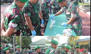 Dandim 0301/Pbr Laksanakan Pengecekan Kendaraan, HP dan Tes Urine Prajurit 