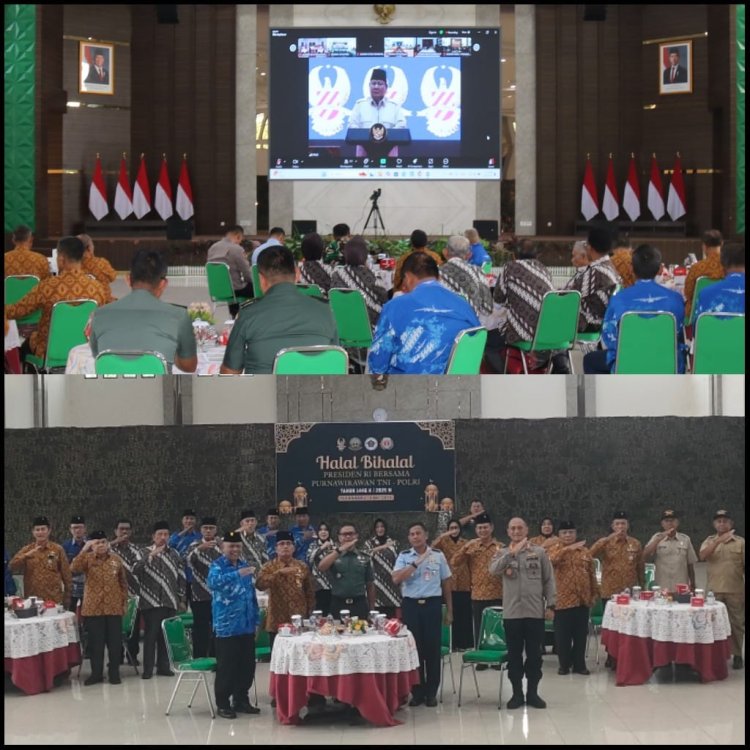 Kasdim 0301/Pbr Ikuti Halal Bihalal Virtual Bersama Presiden Prabowo dan Purnawirawan TNI-POLRI