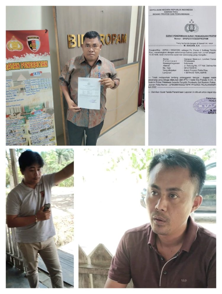 Diduga Tak Profesional,Kasat Reskrim Polres Pelalawan Dilaporkan Ke Propam Oleh DPP Garapan