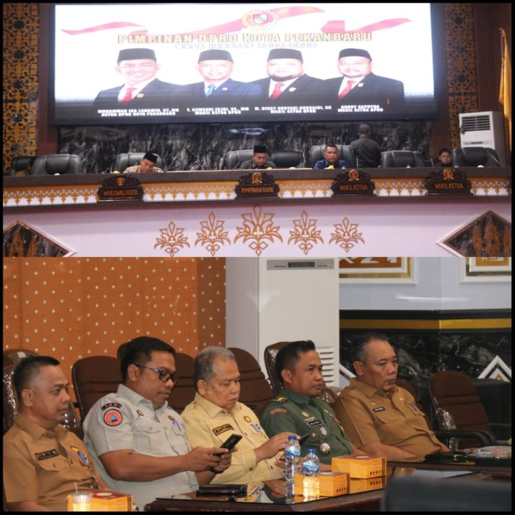 Wakili Dandim, Kasdim 0301/Pbr Hadiri Rapat Paripurna DPRD kota Pekanbaru 