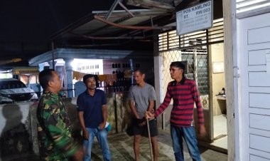 Babinsa Kodim 0301/ Pbr Ingatkan Masyarakat Untuk Jaga Lingkungan Melalui Ronda Malam
