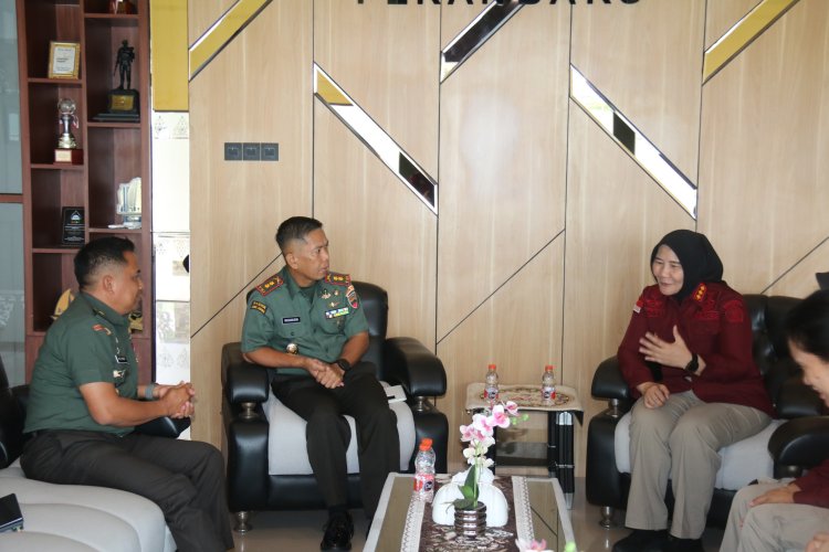 Dandim 0301/Pbr Sambut Kalapas Perempuan Dalam Kunjungan Silaturahmi