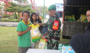 Kodim 0301/Pekanbaru dan Bulog Kanwil Riau-Kepri Selenggarakan Pasar Murah Beras