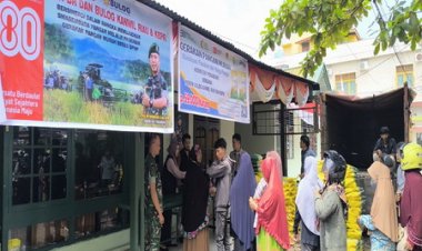 Jaga ketahanan Pangan,Koramil Kerjasama Dengan Bulog Gelar Pasar Murah