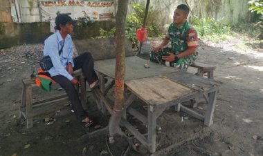 Babinsa Kodim 0301/Pbr Ajak Warga Waspada Karhutla